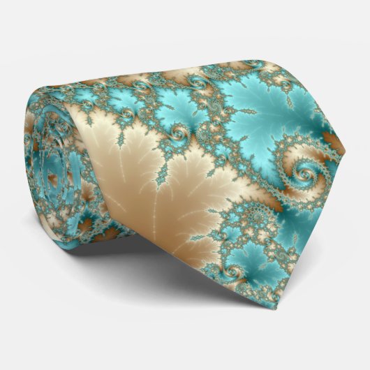 Leafy Whorls Fractal Stropdas (Opgerold)