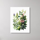 Leafy wildbloemen waterverf canvas kunst (Voorkant)