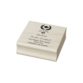 Leafy Wreath Afstuderen Pet Retouradres Rubberstempel