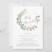 Leafy Wreath | Botanische Baby met goud Kaart (Voorkant)