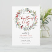 Leafy Wreath Feestelijke Kantoor Kerstfeest Kaart (Staand voorkant)