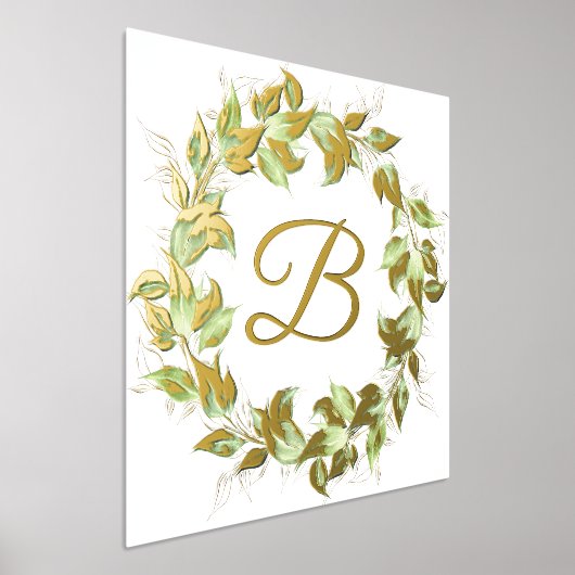 Leafy Wreath met Monogram Folie Afdrukken (Laagn)