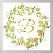 Leafy Wreath met Monogram Folie Afdrukken (Voorkant)