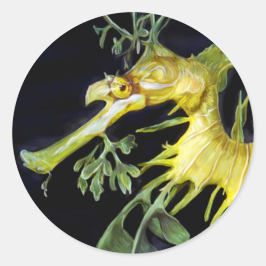 Leafy Zee Dragon Ronde Sticker (Voorkant)