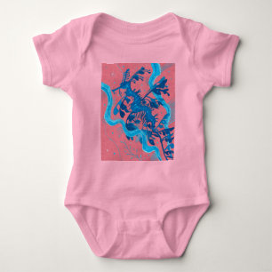 Leafy Zee Dragon Seahorse fish Underwater Paining Romper