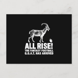 League Champion Fantasy Football Goat Gift Aankondigingskaart