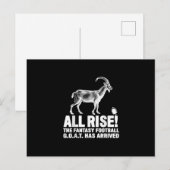 League Champion Fantasy Football Goat Gift Aankondigingskaart (Voorkant / Achterkant)