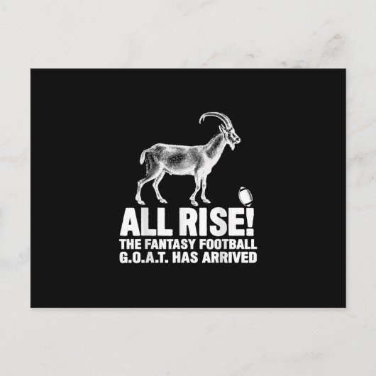 League Champion Fantasy Football Goat Gift Aankondigingskaart (Voorkant)