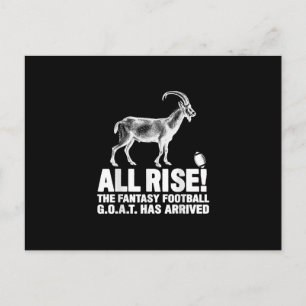 League Champion Fantasy Football Goat Gift Briefkaart