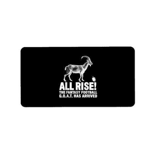 League Champion Fantasy Football Goat Gift Etiket (Voorkant)