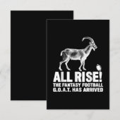 League Champion Fantasy Football Goat Gift Informatiekaartje (Voorkant / Achterkant)