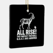 League Champion Fantasy Football Goat Gift Keramisch Ornament (Rechts)