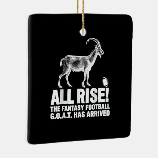 League Champion Fantasy Football Goat Gift Keramisch Ornament (Rechts)
