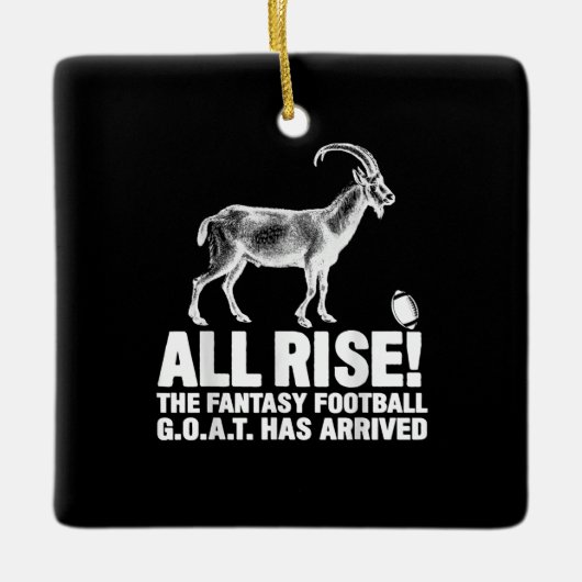 League Champion Fantasy Football Goat Gift Keramisch Ornament (Voorkant)