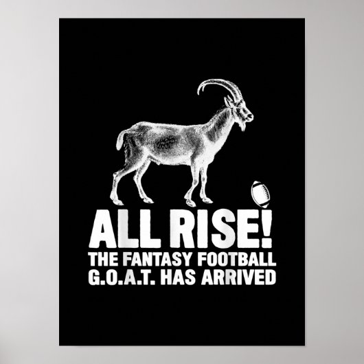 League Champion Fantasy Football Goat Gift Poster (Voorkant)