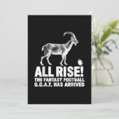 League Champion Fantasy Football Goat Gift Save The Date (Staand voorkant)