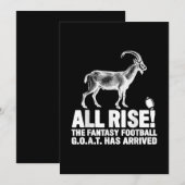 League Champion Fantasy Football Goat Gift Save The Date (Voorkant / Achterkant)