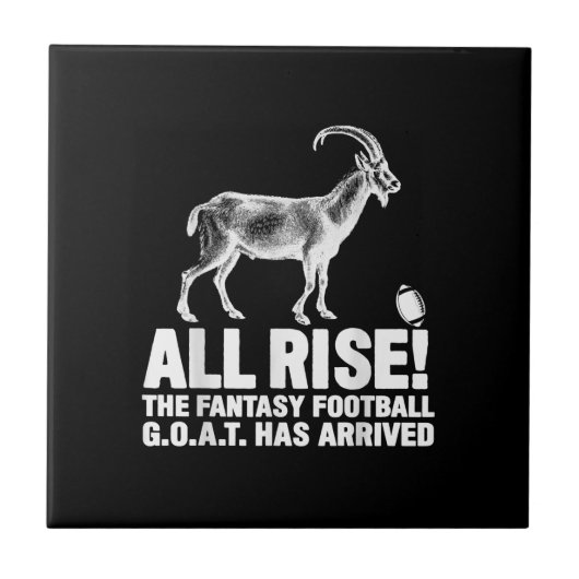 League Champion Fantasy Football Goat Gift Tegeltje (Voorkant)