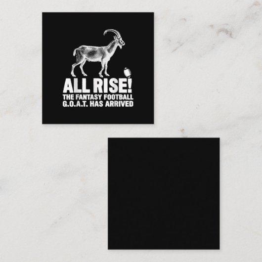 League Champion Fantasy Football Goat Gift Vierkante Visitekaartje (Voorkant / Achterkant)