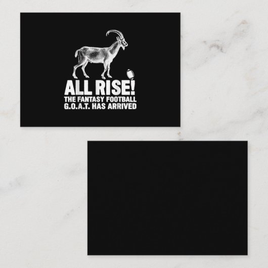League Champion Fantasy Football Goat Gift Visitekaartje (Voorkant / Achterkant)