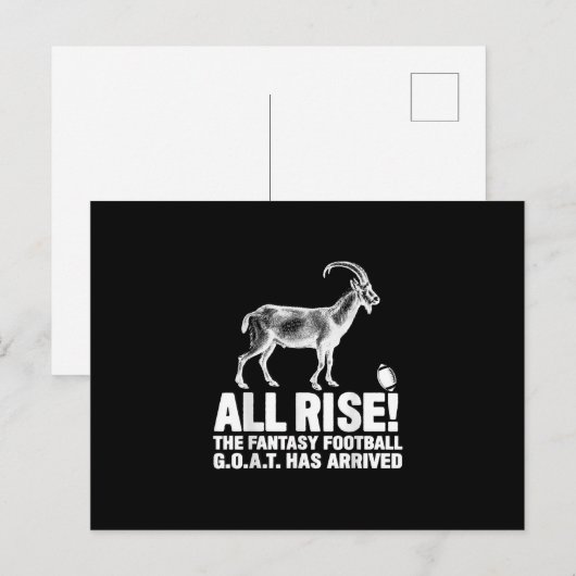 League Kampioen Fantasy Football Geit Cadeau Briefkaart (Voorkant / Achterkant)