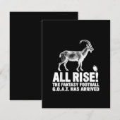 League Kampioen Fantasy Football Geit Cadeau Kaart (Voorkant / Achterkant)