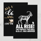 League Kampioen Fantasy Football Geit Cadeau Kaart (Voorkant / Achterkant)