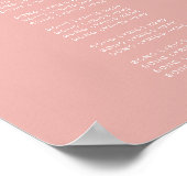 LEAH Bruisende Pastel Roze Huwelijksliedteksten Poster (Hoek)