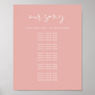 LEAH Bruisende Pastel Roze Huwelijksliedteksten Poster