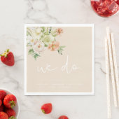 LEAH Creamy beige Floral Wedding We doen Napkins Servet (Insitu)