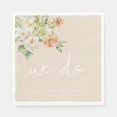 LEAH Creamy beige Floral Wedding We doen Napkins Servet (Voorkant)