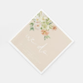 LEAH Creamy beige Floral Wedding We doen Napkins Servet (Hoek)
