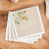 LEAH Creamy beige Floral Wedding We doen Napkins Servet