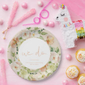 LEAH Creamy beige Spring Floral we wedden Papieren Bordje (Feest)