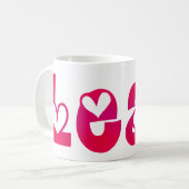 Leah in Hearts Koffiemok (Voorkant links)