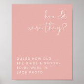 LEAH Levendig Pastel Roze Hoe Oud Waren Ze Bord Poster (Voorkant)