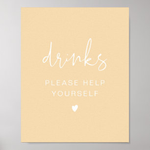 LEAH Levendige lente Pastel Gele Dranken Bar Poster