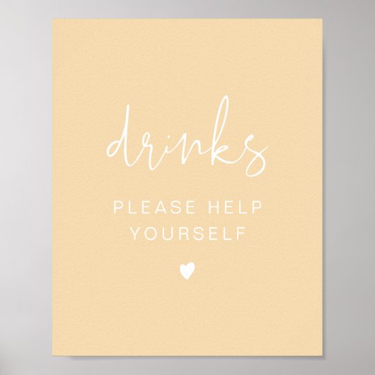 LEAH Levendige lente Pastel Gele Dranken Bar Poster (Voorkant)