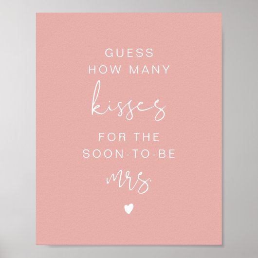 LEAH Levendige Pastel Hoeveel Kusjes Bruiloft  Poster (Voorkant)