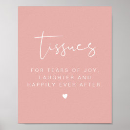 LEAH Levendige Pastel Roze Tissues Huwelijksbord Poster