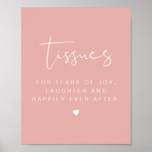 LEAH Levendige Pastel Roze Tissues Huwelijksbord Poster