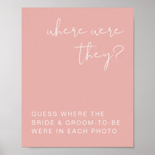 LEAH Levendige Pastel Roze Waar Waren Ze Bord Poster