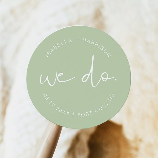 LEAH Levendige Pastelgroene Lente Tuin Bruiloft Ronde Sticker