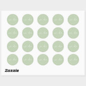 LEAH Levendige Pastelgroene Lente Tuin Bruiloft Ronde Sticker (Vel)