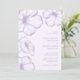 Leah Lila Bloemen Elegante Huwelijk Kaart