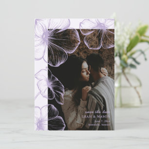 Leah Lila Bloemen Elegante Huwelijk Save The Date
