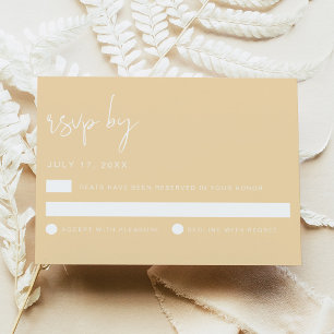 LEAH Minimalistische Boter Gele Trouw RSVP Kaart