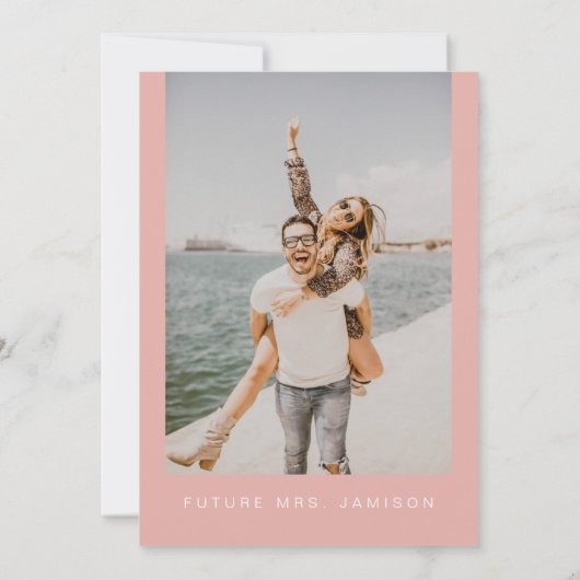 LEAH Modern Pastel Koraal Roze Vrijgezellenfeest Kaart (Achterkant)