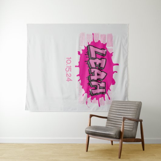 Leah Neem je Graffiti Naam Achtergrond Foto-Gelege Wandkleed (In Situ (horizontaal))