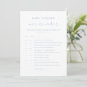 LEAH Pastel Blue over onder Baby shower Kaart (Staand voorkant)